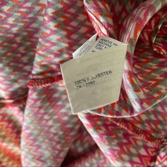 Gap sleeveless midi dress zig zag red orange  pattern braided neckline - Picture 10 of 12